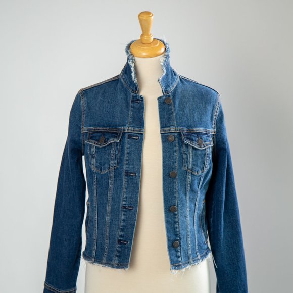 Raw Edge Jean Jacket Size S - Picture 3 of 6
